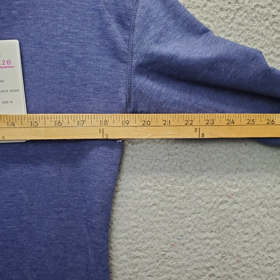 Free Country Free2B Hoodie Womens M Blue Fleece Lined Lace Up Stretch Round Hem - Image 4 of 4