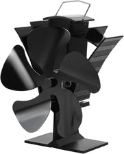 Stove Fan 5 Blades Wood Stove Fan Silent Heat Powered Wood Burner Fan for Log...