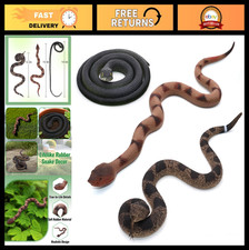 3PCS Realistic Rubber Snakes - Lifelike Garden Repellent Toy, Prank Props for Ha