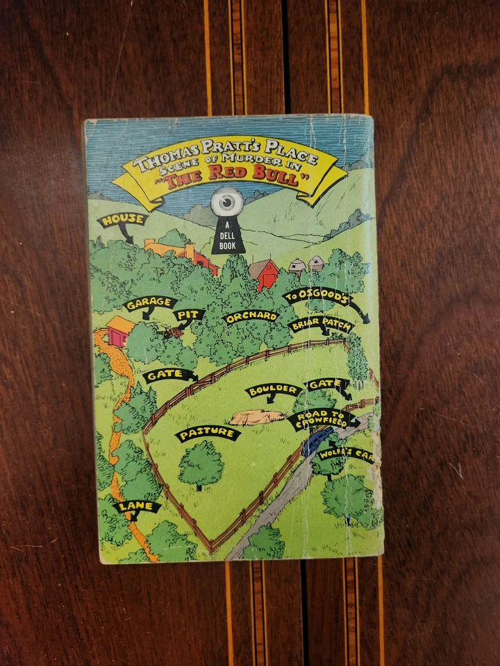 THE RED BULL REX STOUT VINTAGE DELL MAPBACK # 70 PB 1940'S NERO WOLFE - Image 2 of 3