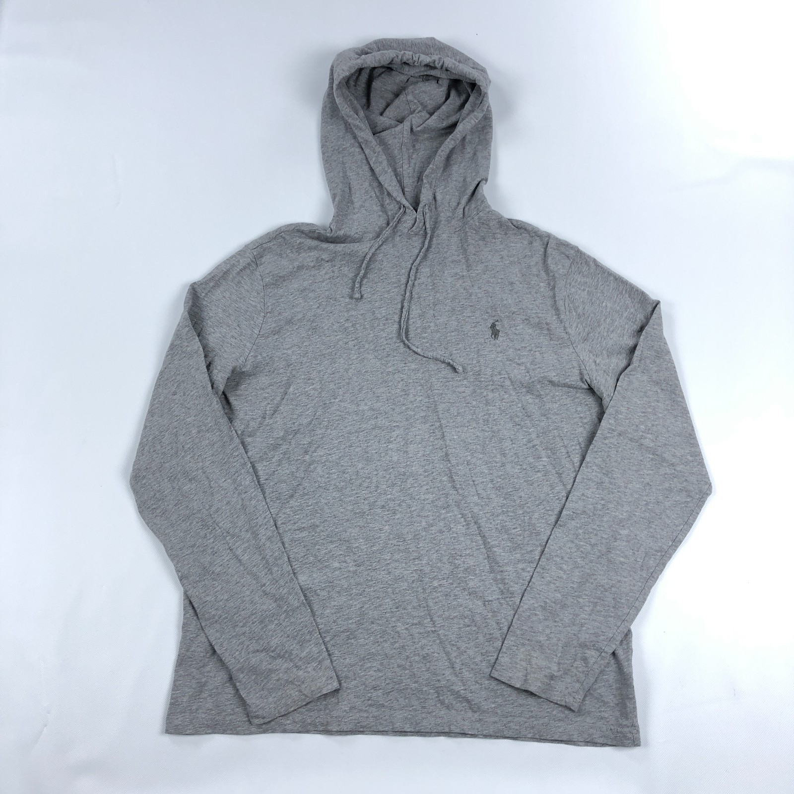 Polo Ralph Lauren camicia con cappuccio uomo grigio medio pony preppy leggera