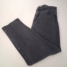 Country Road Jeans Womens Size 10 Black Faded Denim Straight Leg Pants Stretch