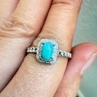 925 Sterling Silver Ring Turquoise 5x3mm Natural Blue Gemstone Zircon Women — photo 9