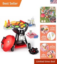 34 PCS Kitchen Toy Set, BBQ Play Grill, Cooking Toy Set, Little Chef Play, Ki...