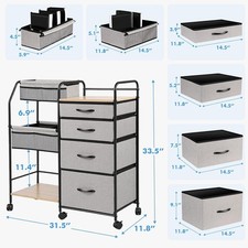 Caddy Organizer Cart - 4 Tier Rolling Diaper Cart with Wheels 134