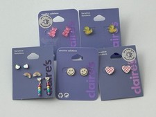 Claire  s Sensitive Solutions Lot of 5 Cute and Colorful Stud Earring Sets  NEW 