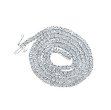 1.20 cttw Round Diamond Tennis Necklace 925 Sterling Silver
