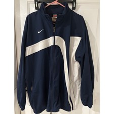 Nike Team Jacket XL Navy Blue White Full Zip Long Sleeve Warm Up Coat