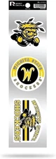Rico Industries NCAA Wichita State Shockers 3-Piece Retro Spirit Decals