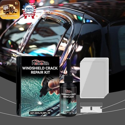 Windshield Repair Kit   Automotive Glass Cracks Scratches Care Solution  