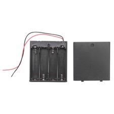 ON/OFF 5.5" Leads Battery Holder Box Case for 4 x 1.5V AA Batteries F3Q74589