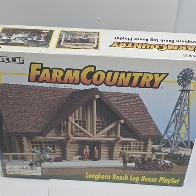 ERTL Farm Country Longhorn Ranch Log House PlaySet 12111 99% Complete See Pics 