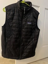 Patagonia Nano Puff Vest Mens Small Black Full Zip Insulated Puffer