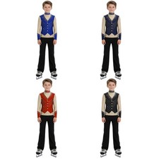 Kids Boys Sets Performance Costumes Mock Neck Outfit Waltz Sparkly Practice Top