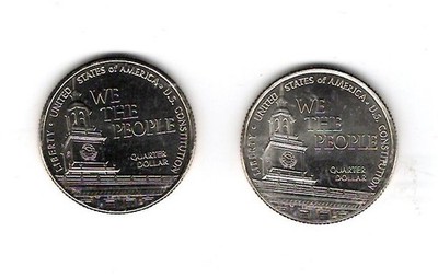 USA: Semiquincentennial Quarters 2026, Constitution - We The People, Mint D + P