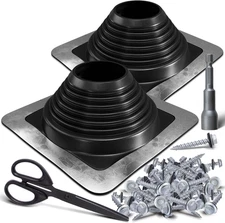 #7 Metal Roof Pipe Flashing Boot Kit, Flexible Roof Jack High Temp Silicone Vent