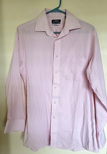 Men's Chaps Dress Shirt Regular Fit Size 15.5, 32/33, Pink, White Plaid