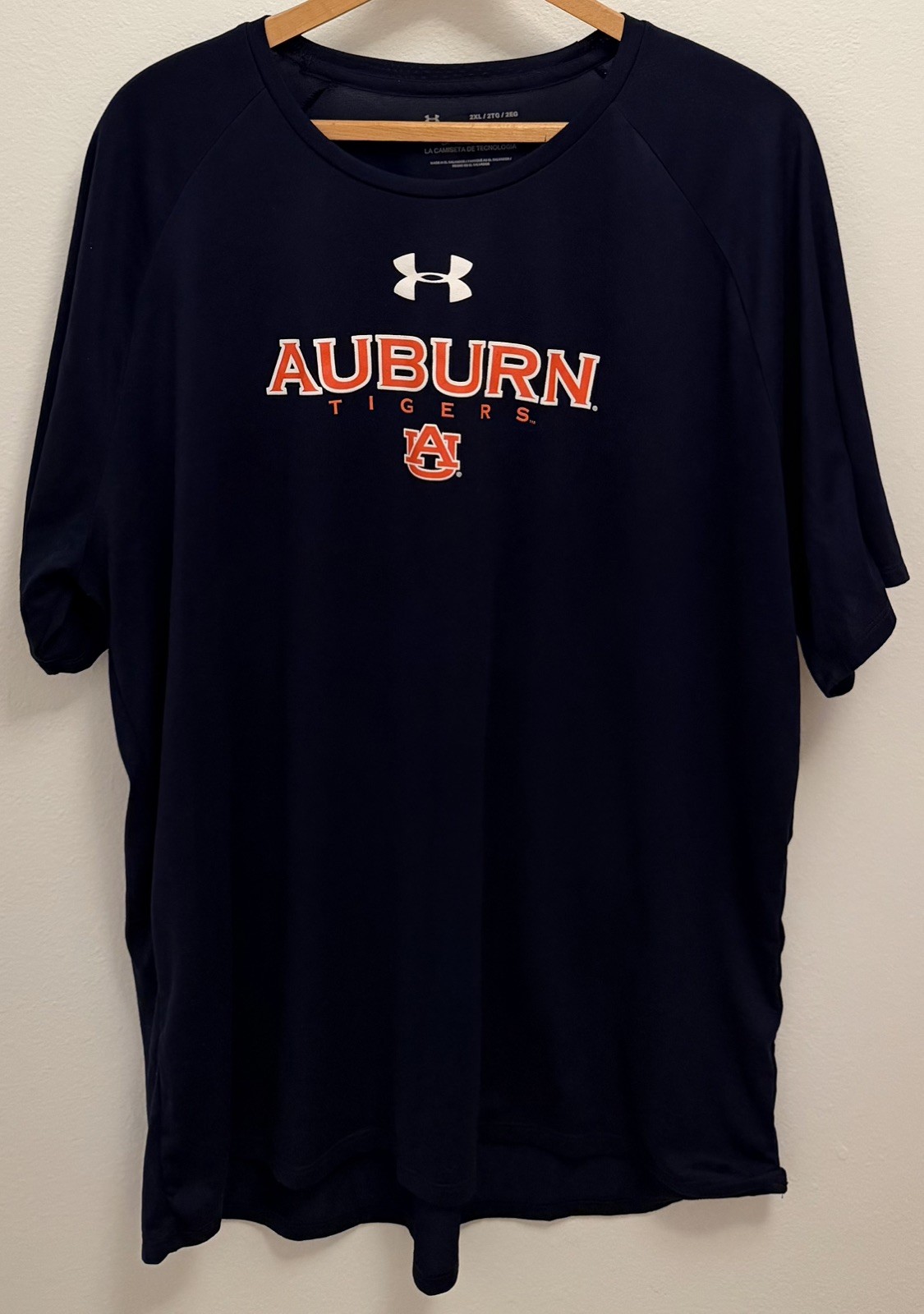 Auburn Tigers Blue Under Armour Tech Tee Shirt Men's Size 2XL