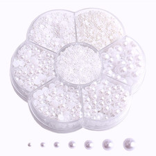 5800 Pcs Half Pearls for Crafts, Flatback Pearls for Artwork Making, DIY Rhinest