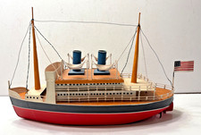 VINTAGE 17 INCH LONG DEPT 56 (SANTA & CO. LTD) TINPLATE OCEAN LINER SHIP