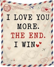 Valentines Day Gifts for Her Him - I Love You More Soft Throw Blanket