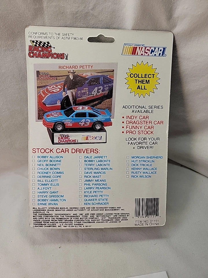 De Colección Racing Champions AJ Foyt Número 14 Nascar Stock Car Die Cast Con Tarjeta Nuevo de Lote Antiguo Foto 4 de 4