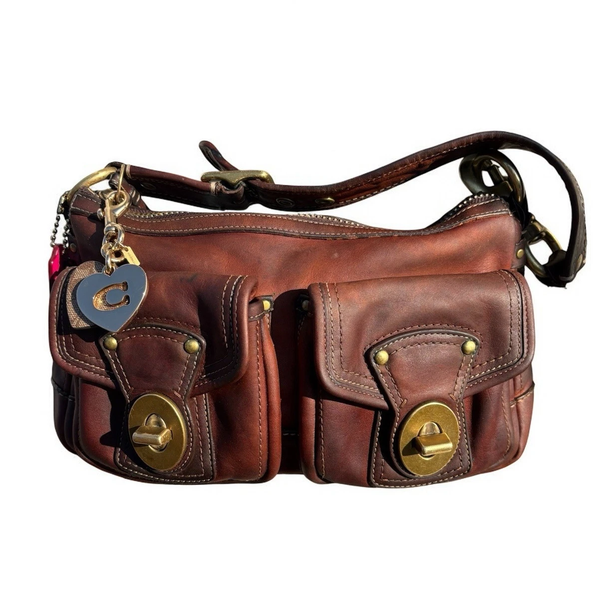 バッグ COACH Legacy Brown Leather Handbag 65th Coach Legacy Shoulder Bag Brown Bags & Handbags for Women for sale