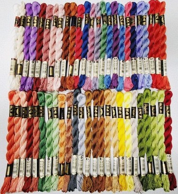 50 DMC #3 Perle Pearl Embroidery Floss Lot of 50 Different White (Blanc) to 498