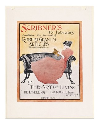 Vintage Scribner's Magazine Wandkunst Leseszene Wandkunst