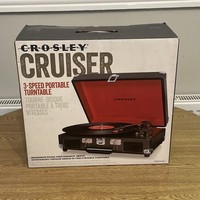 Crosley Cruiser CR8005A-BK Portable Suitcase Record Player Turntable 3-Speed