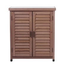 Garden Potting Bench Table Workstation, Outdoor Patio Wooden Cabinet