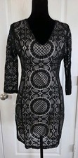 Jack by BB Dakota Dress Women's Black Yazmin Medallion Lace Overlay - Size 4