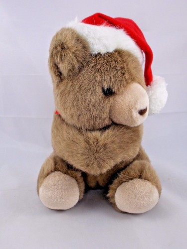 Hallmark orso di Natale peluche braccia abbraccio siede 8 pollici cappello di Babbo Natale peluche giocattolo - Foto 2 di 7