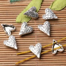 30pcs 11 9.7mm Tibetan silver plated laugh live love heart charm beads EF3557