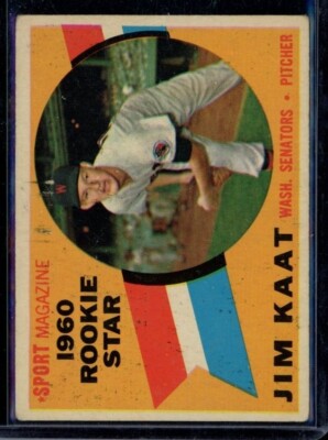 1960 Topps #136 Jim Kaat RC Senators Creasing Erased Writing Abrasion PR LOOK!