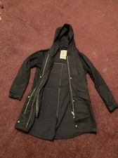 Elvine Womens Navy Rain Jacket With Hood Size M High End Raincoat