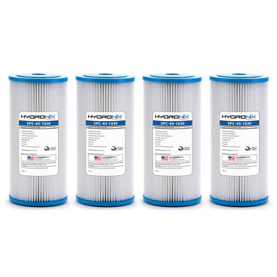 Hydronix Whole House Sediment Pleated Water Filter Washable and Reusable 4.5 x