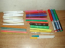 LOT OF 32 VINTAGE ULTRA FINE TIP MARKER PENS AND OTHER ASSORTED MARKERS