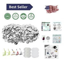 Effortless 1.25-inch Button Making Supplies Kit for Shiny Textured Buttons