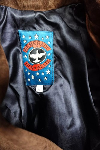 Renegade by Ren Ellis leather jacket silver tone button embroidery - Picture 6 of 9