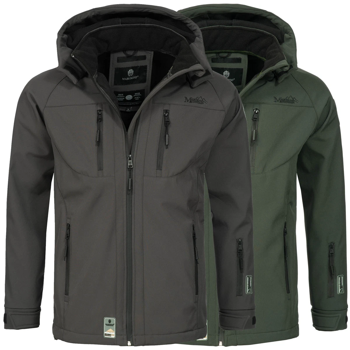 Marikoo Herren Softshell Jacke Winterjacke wasserabweisend Outdoor 