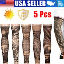 5Pcs Tattoo Cooling Arm Sleeves Cover Basketball Golf Sport UV Sun Protection