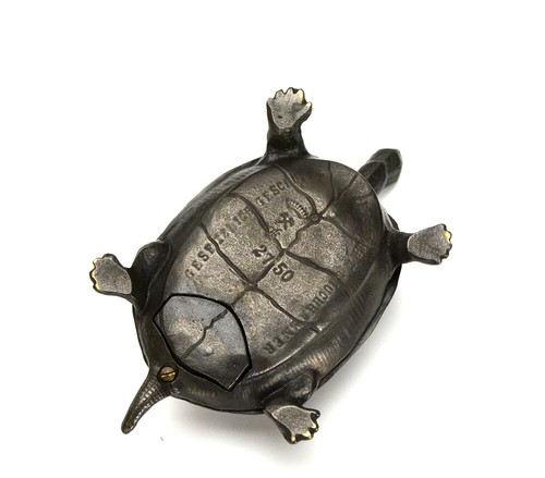 Vienna Bronze Large Turtle Figure Mechanical Cigar Cutter - Picture 5 of 7