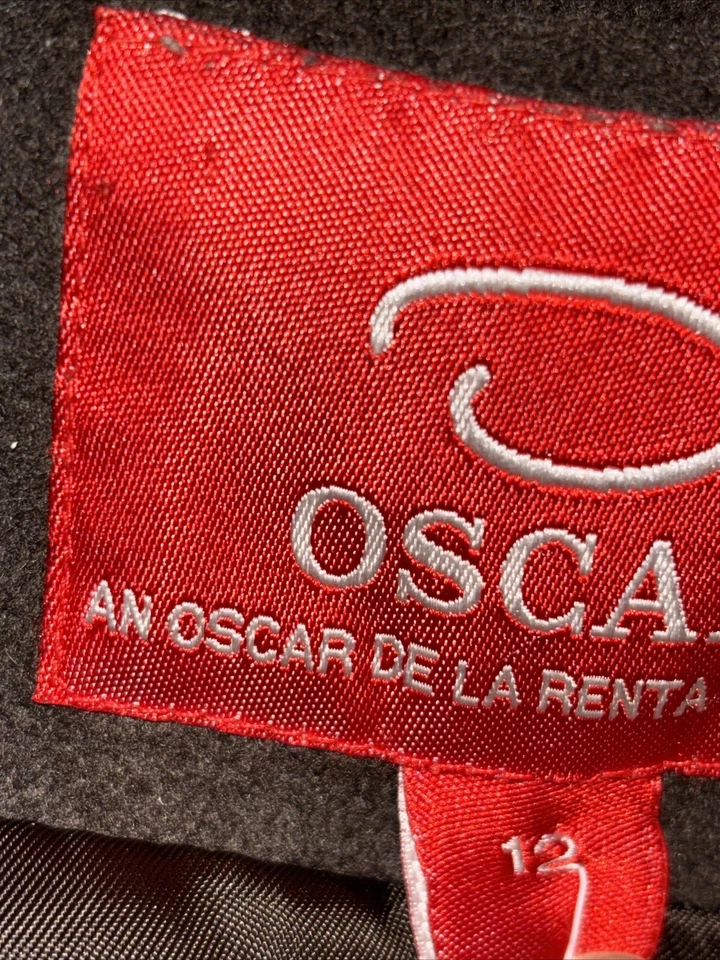 Abrigo largo de lana para mujer Oscar De La Renta talla 12 abrigo de vestir de invierno de diseñador Foto 3 de 4