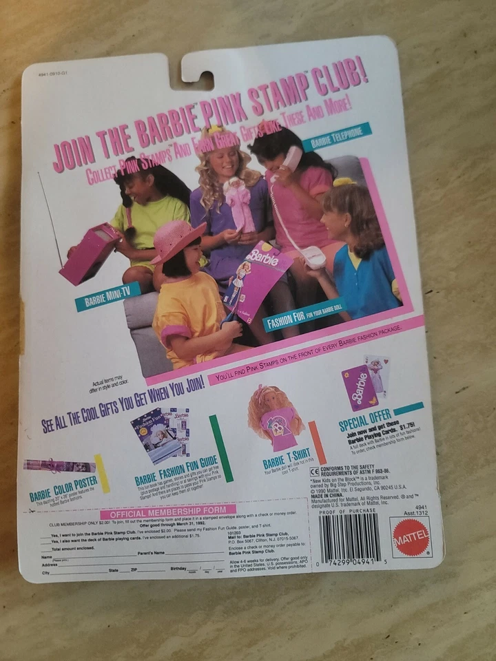 De Colección Barbie Comedor Fecha Moda Vestido Diadema Zapatos 1990 Mattel Sellado Nuevo en Caja Foto 2 de 4