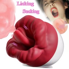 Sucking Vibrator Rose Oral Clit G-Spot Licking Tongue Dildo Sex Toys for Women