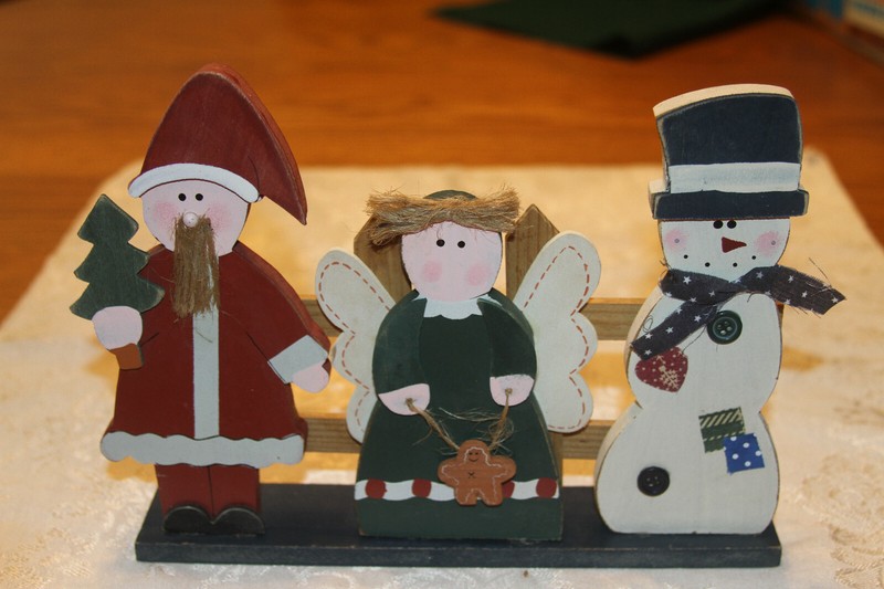 Vintage Wooden Christmas Decoration - Santa, Angel, Snowman