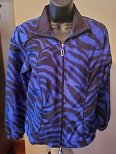 Activology Petite Small Royal Blue Zebra Print Full Zip Activewear Jacket
