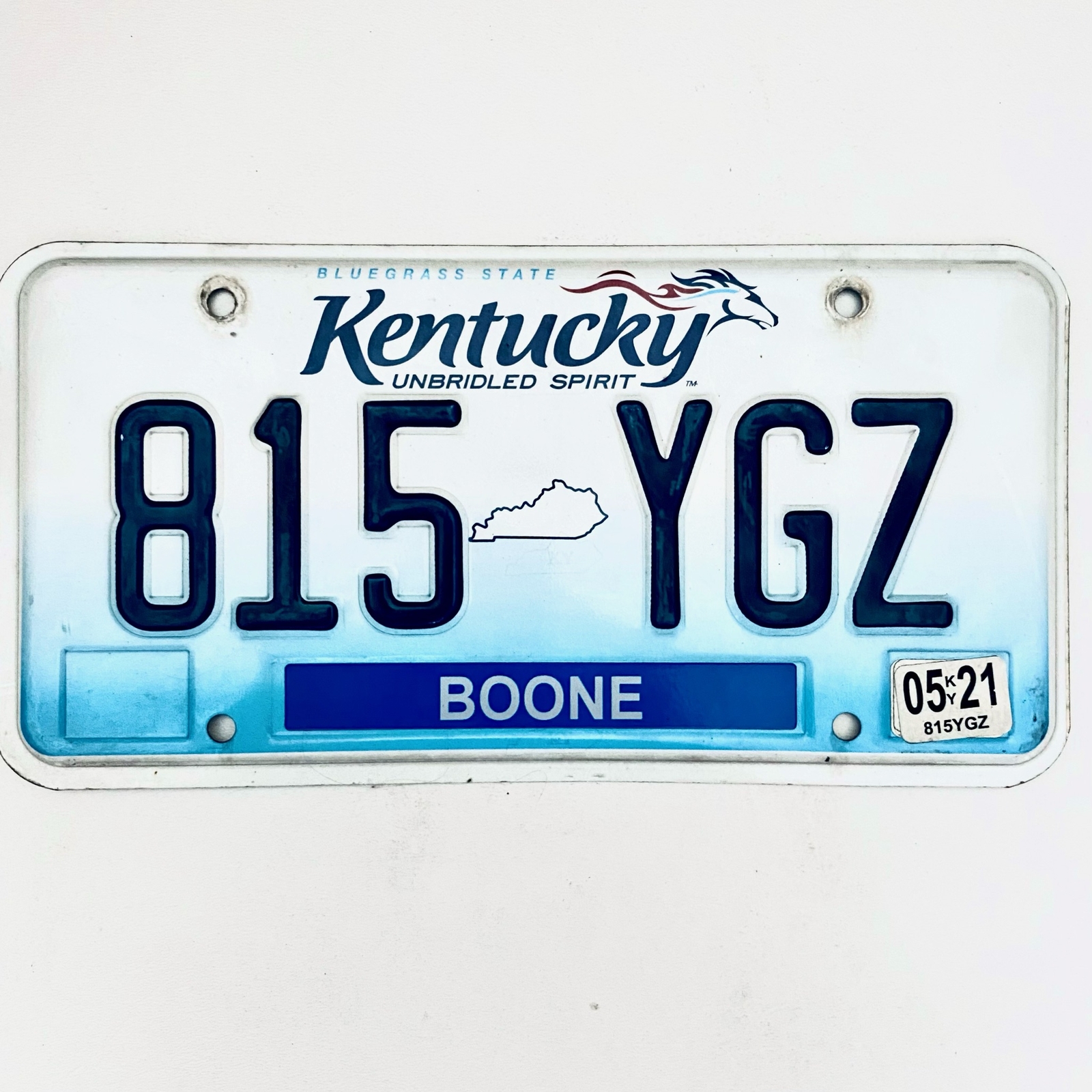 2021 United States Kentucky Boone County Passenger License Plate 815