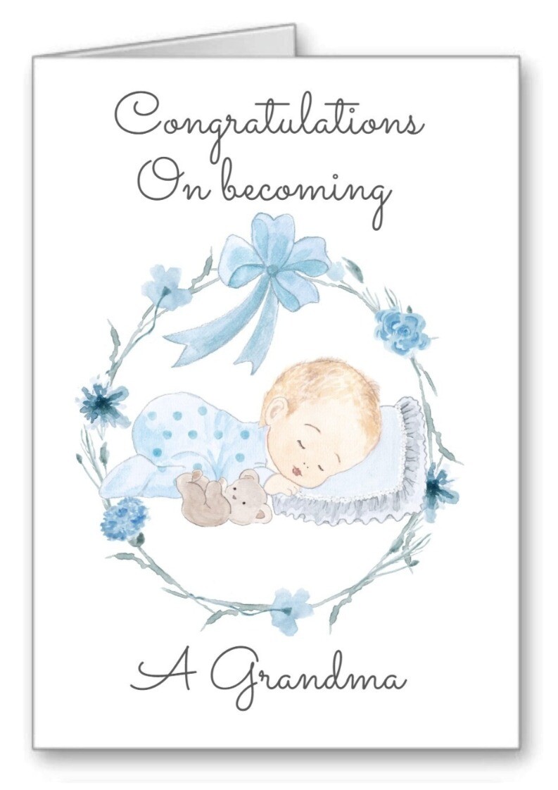 Congratulations On Becoming A Grandma Card baby Boy All Cards 3 